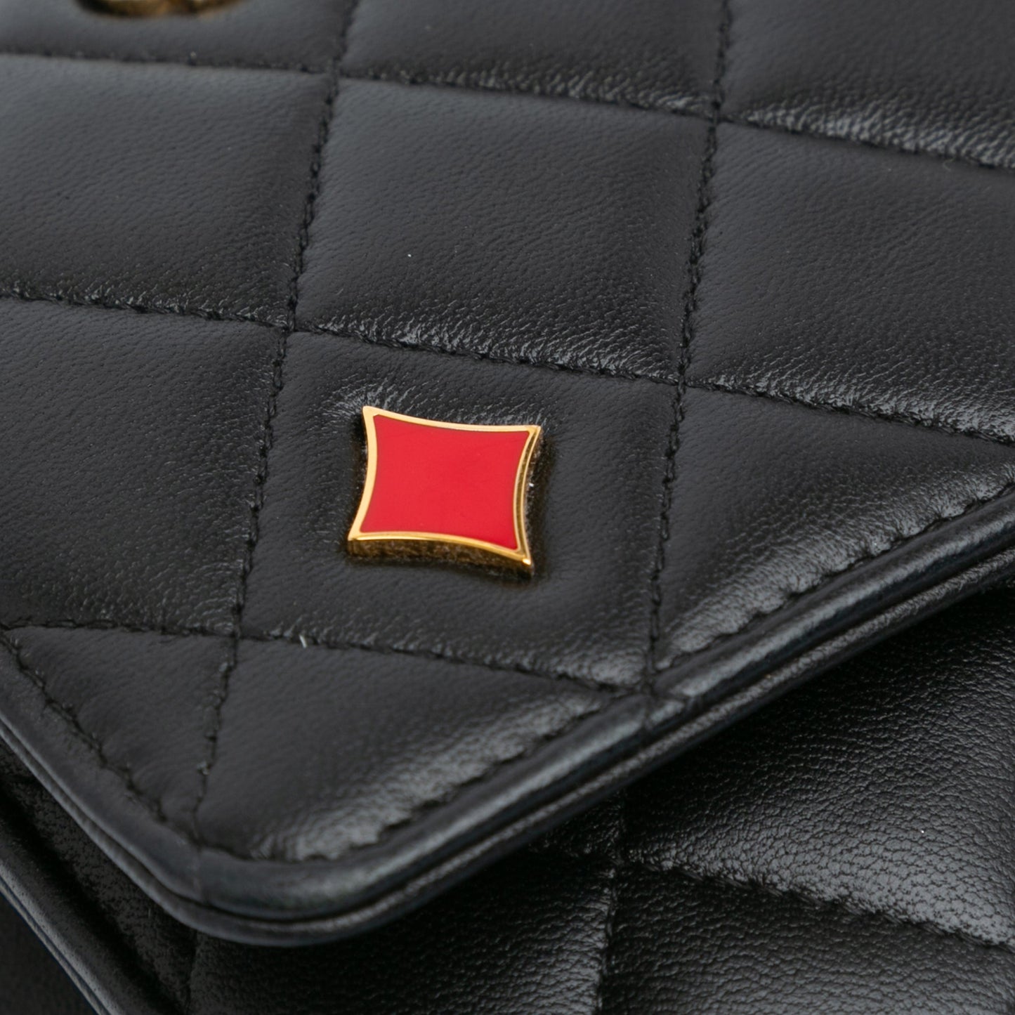 Black Chanel Quilted Lambskin Coco Casino Wallet On Chain Crossbody Bag