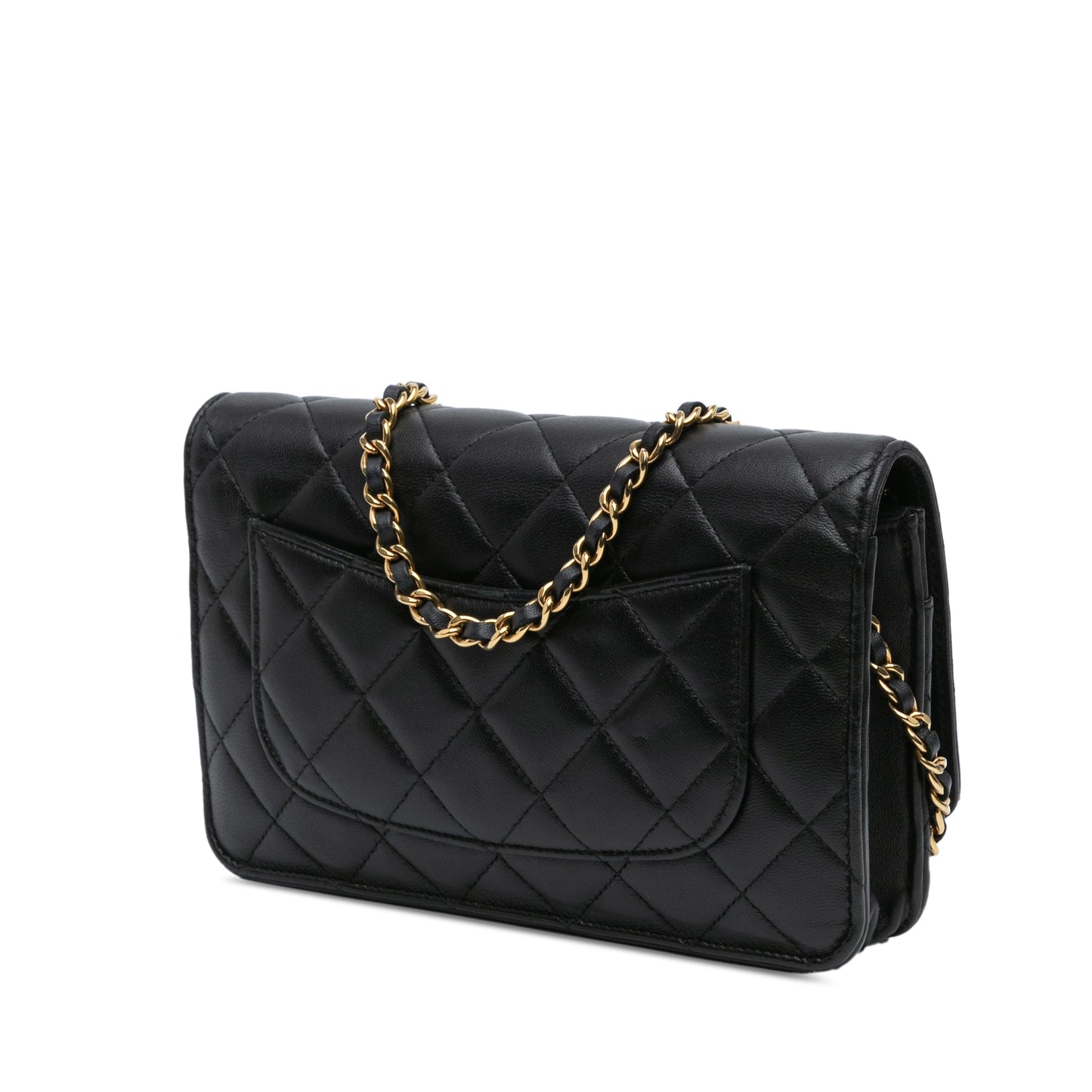 Black Chanel Quilted Lambskin Coco Casino Wallet On Chain Crossbody Bag