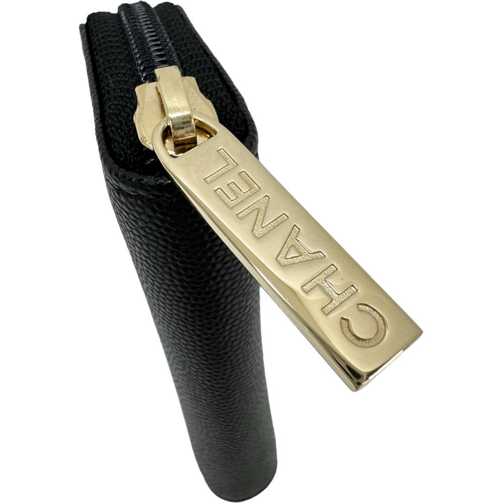 Chanel Caviar Skin Coin Case Black