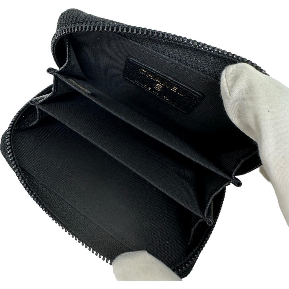 Chanel Caviar Skin Coin Case Black