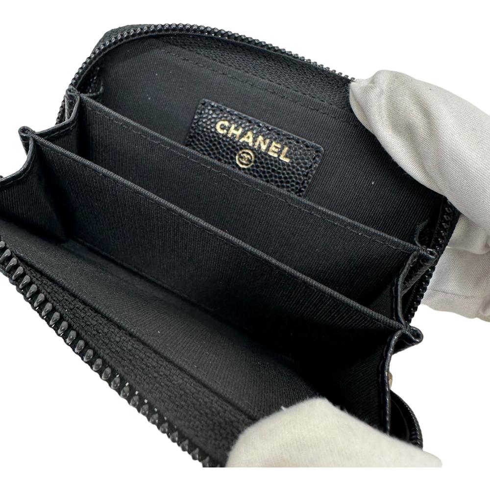 Chanel Caviar Skin Coin Case Black