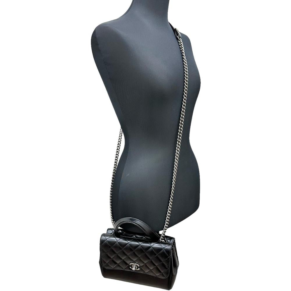 Chanel Calfskin 2WAY Shoulder Bag Black