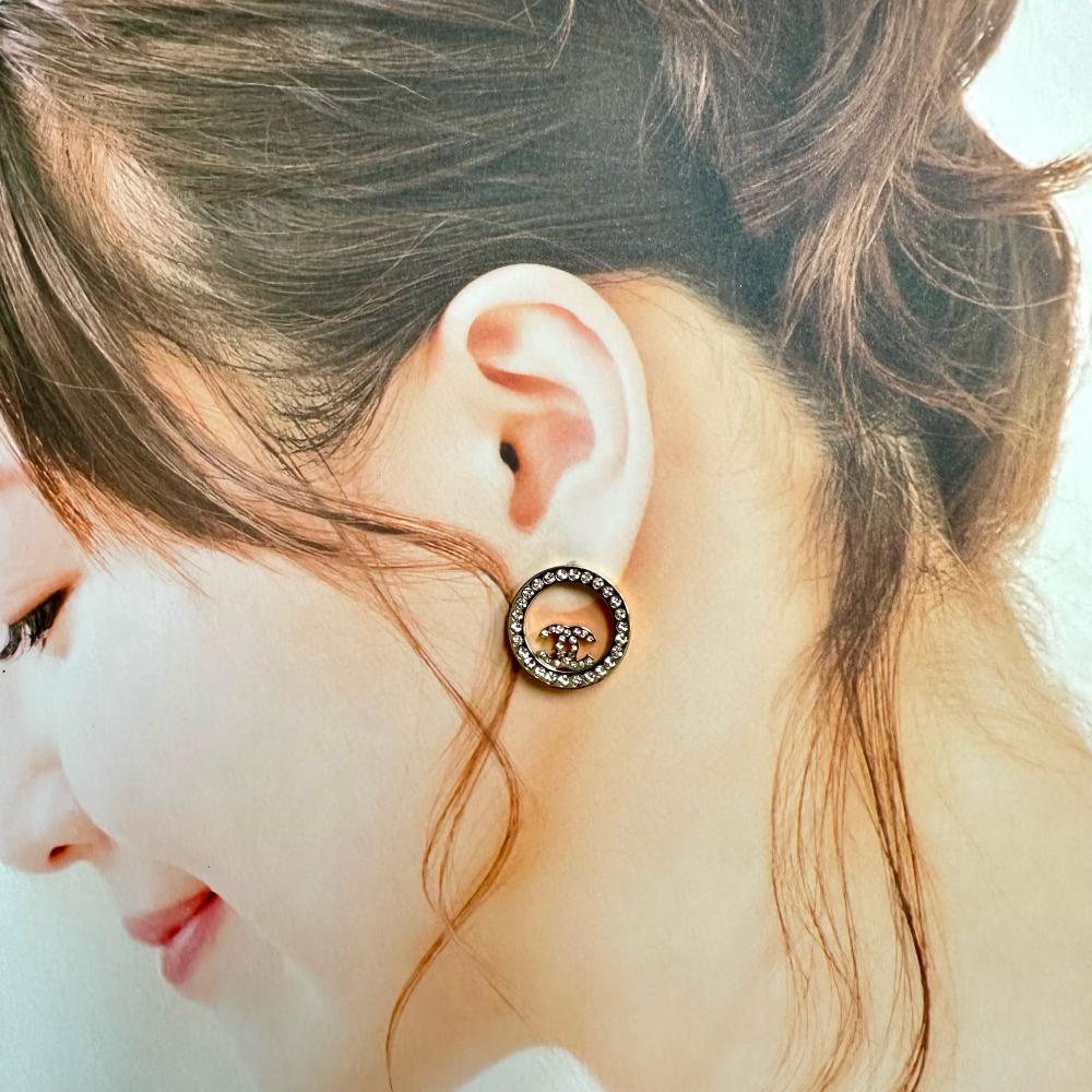 Chanel Coco Mark Rhinestone Earring