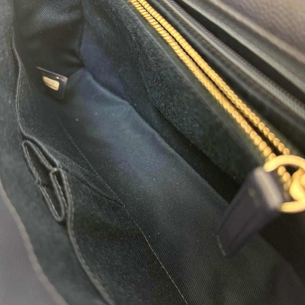 Chanel Caviar Skin Coco Handle Bag Navy