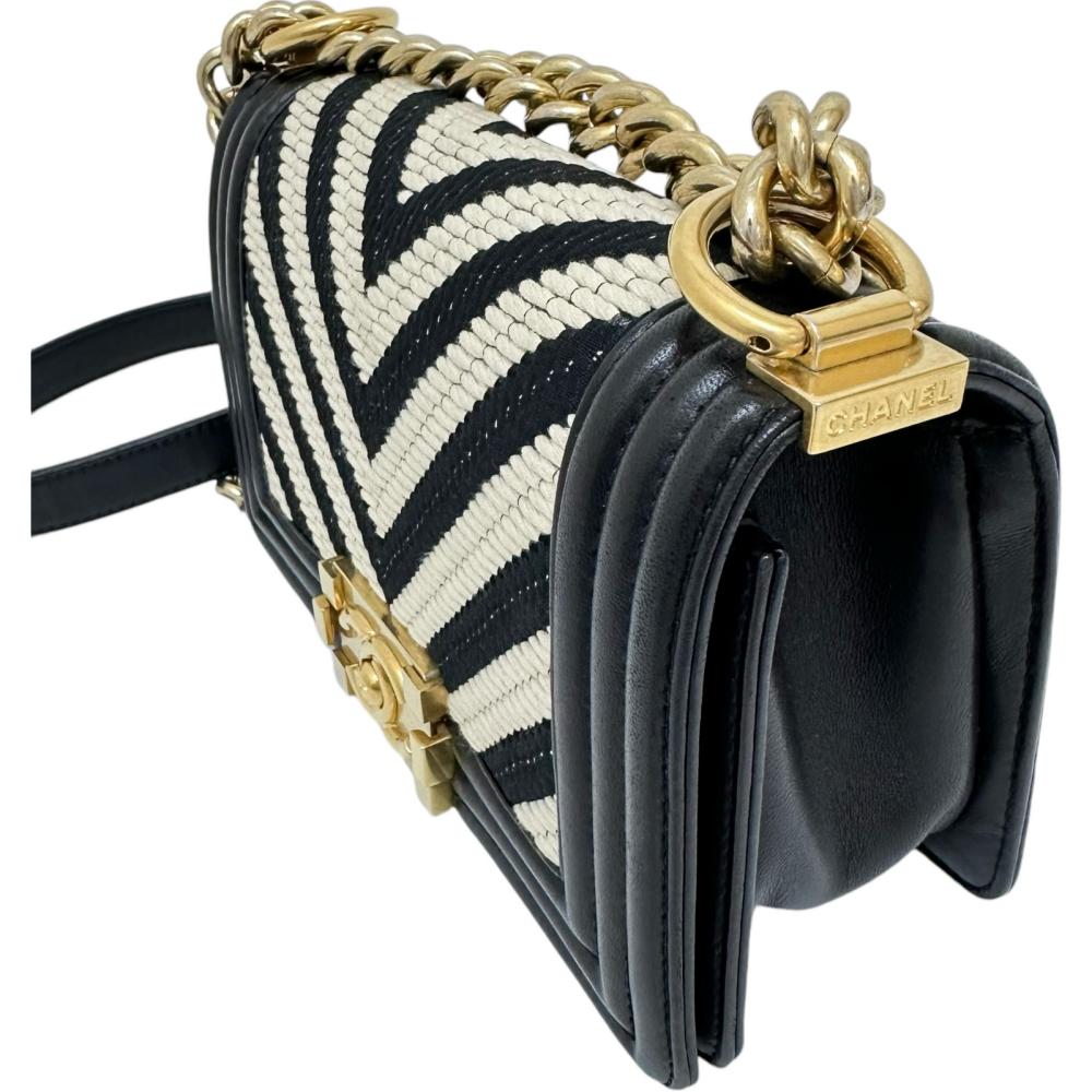 Chanel Boy V-Stitch Leather Shoulder Bag