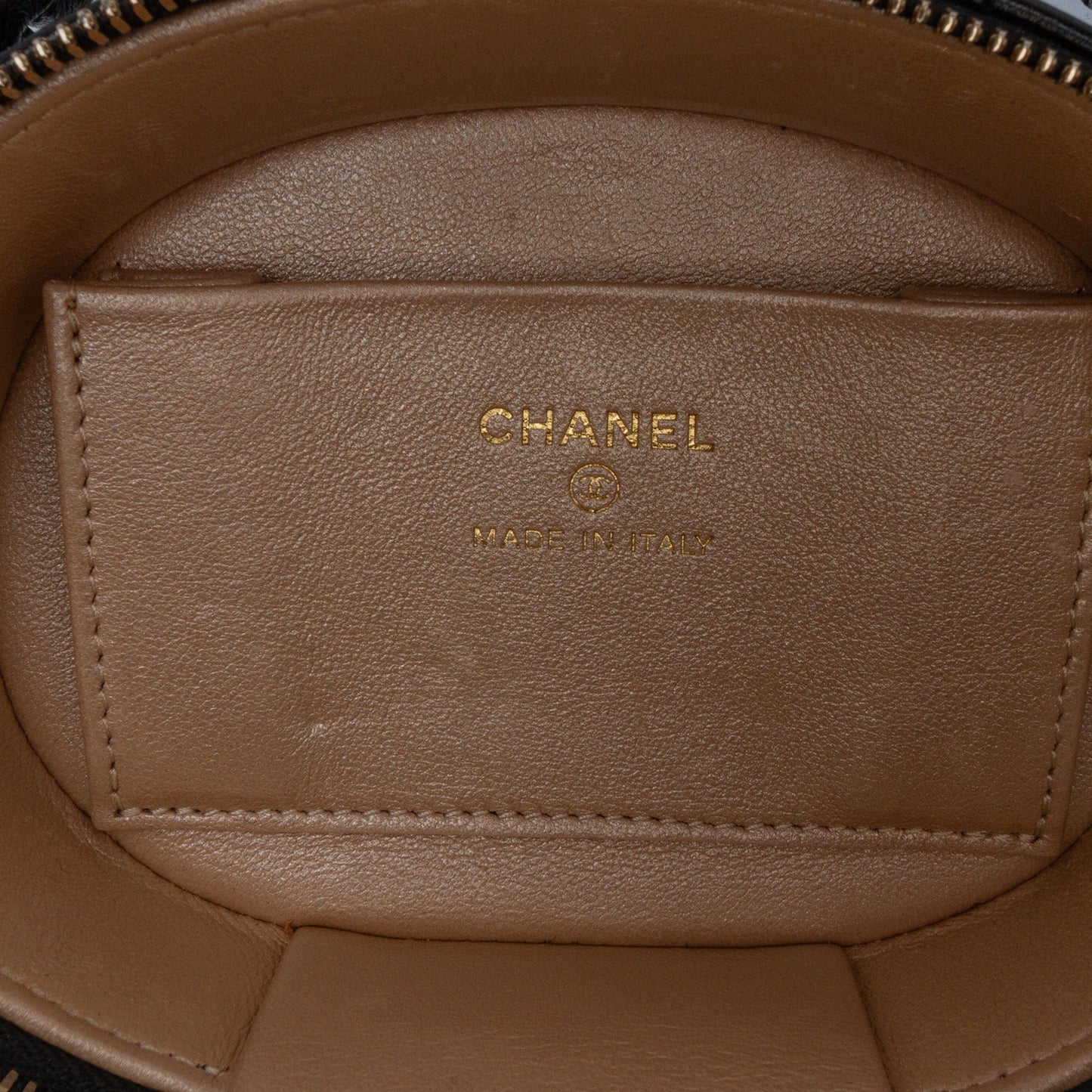 Chanel Sac CC Lambskin Ruched Oval Top Handle Bag