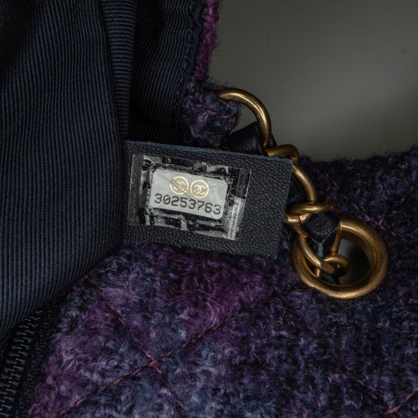 Blue Chanel Mini Square Classic Multicolor Shearling Single Flap Crossbody Bag