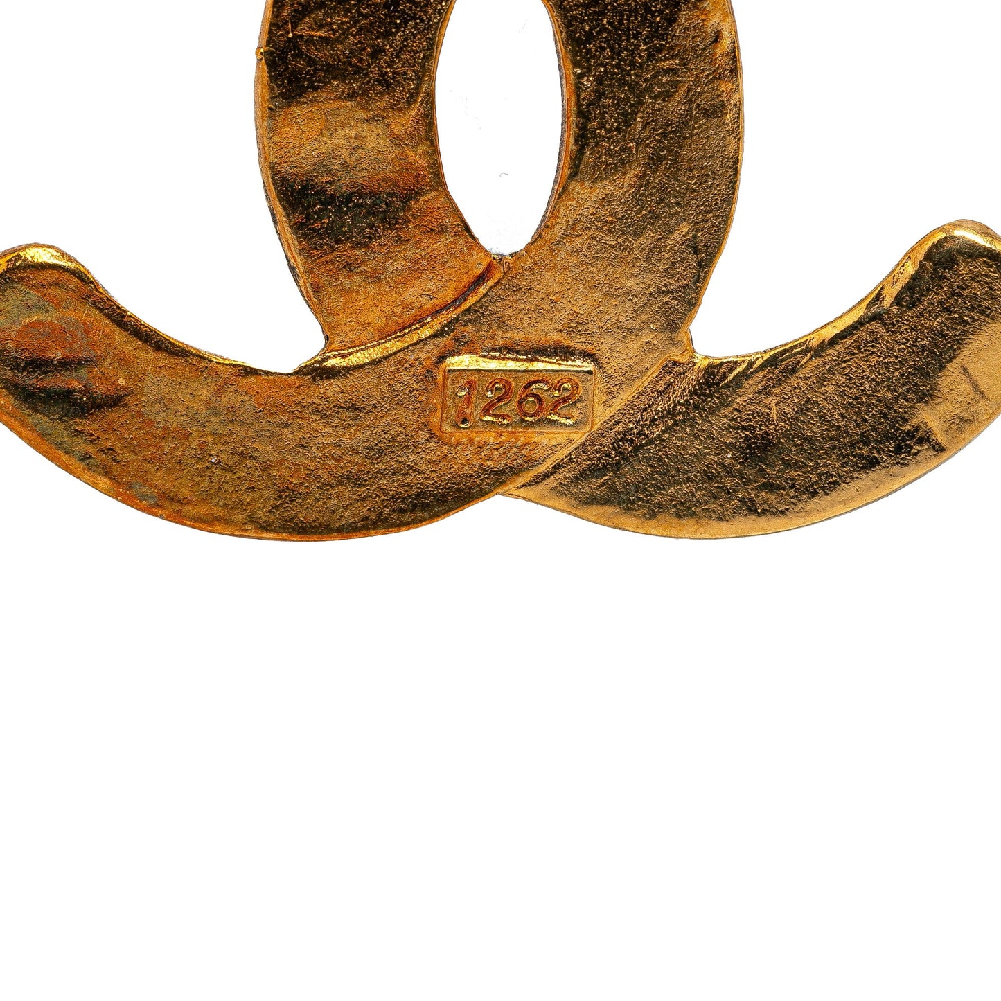 Gold Chanel Gold Plated CC Quilted Brooch