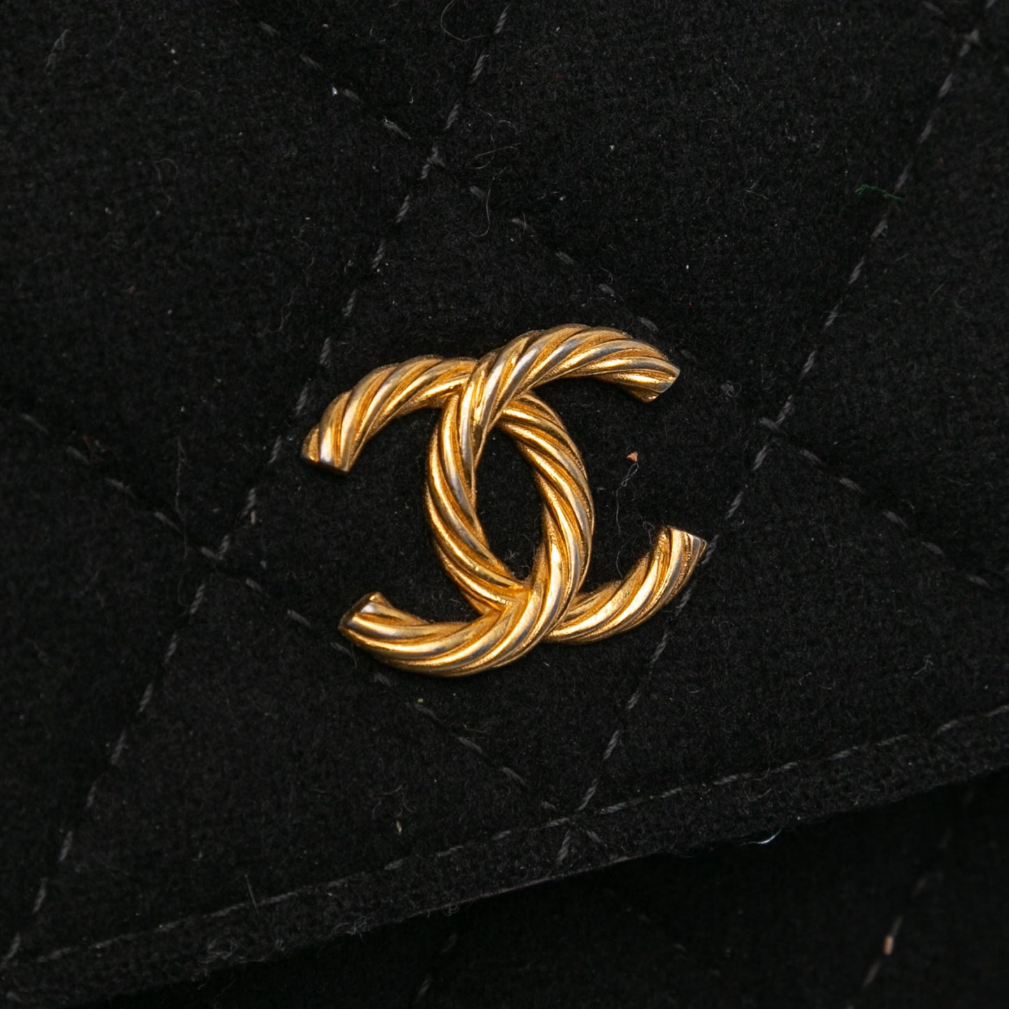 Black Chanel Paris Hamburg Quilted Wool Charms Wallet On Chain Crossbody Bag