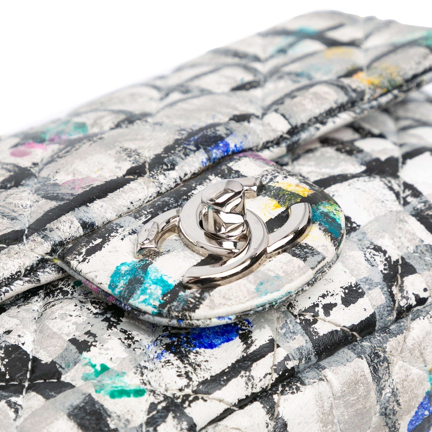 Chanel Sac Mini Rectangular Calfskin Hand Painted Graffiti Flap