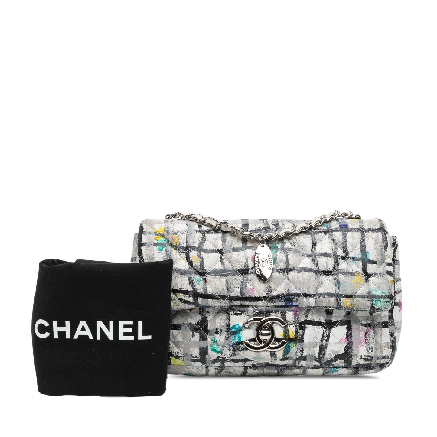 Chanel Sac Mini Rectangular Calfskin Hand Painted Graffiti Flap