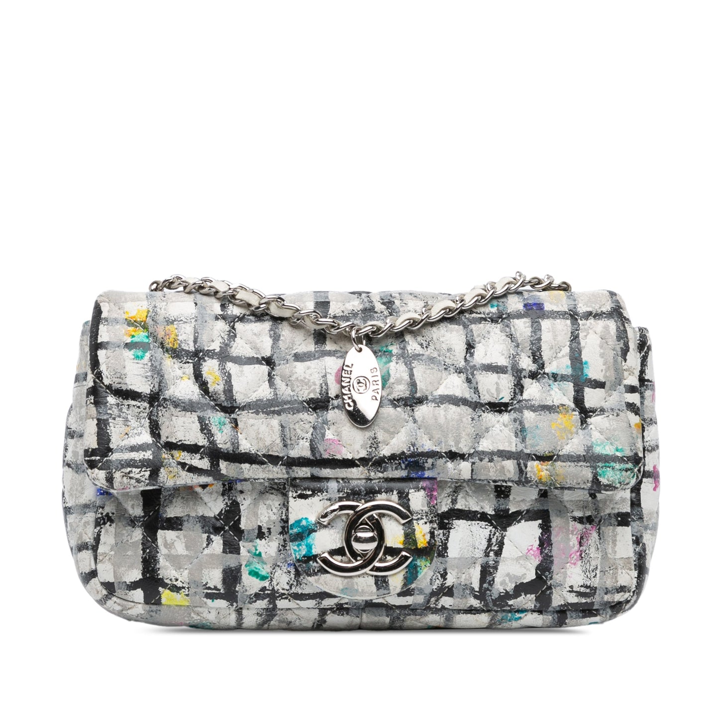Chanel Sac Mini Rectangular Calfskin Hand Painted Graffiti Flap