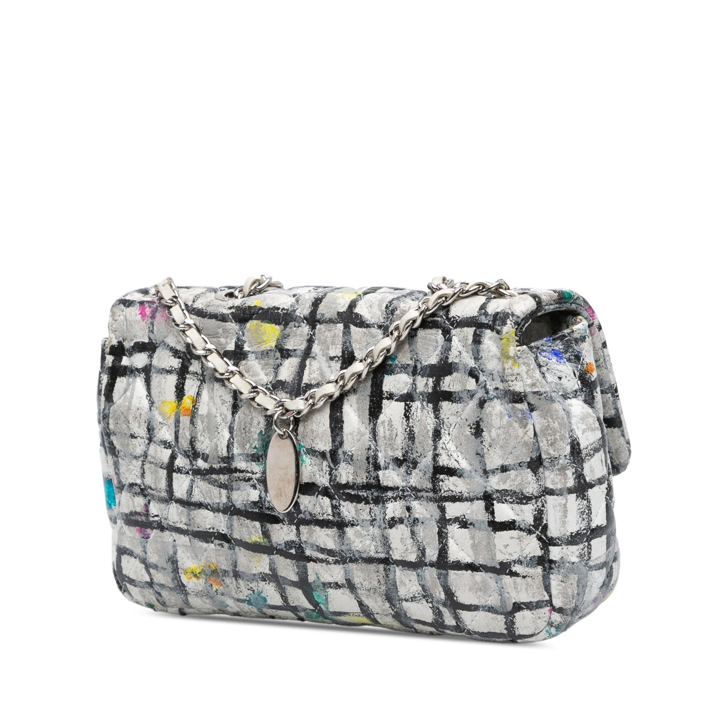 Chanel Sac Mini Rectangular Calfskin Hand Painted Graffiti Flap