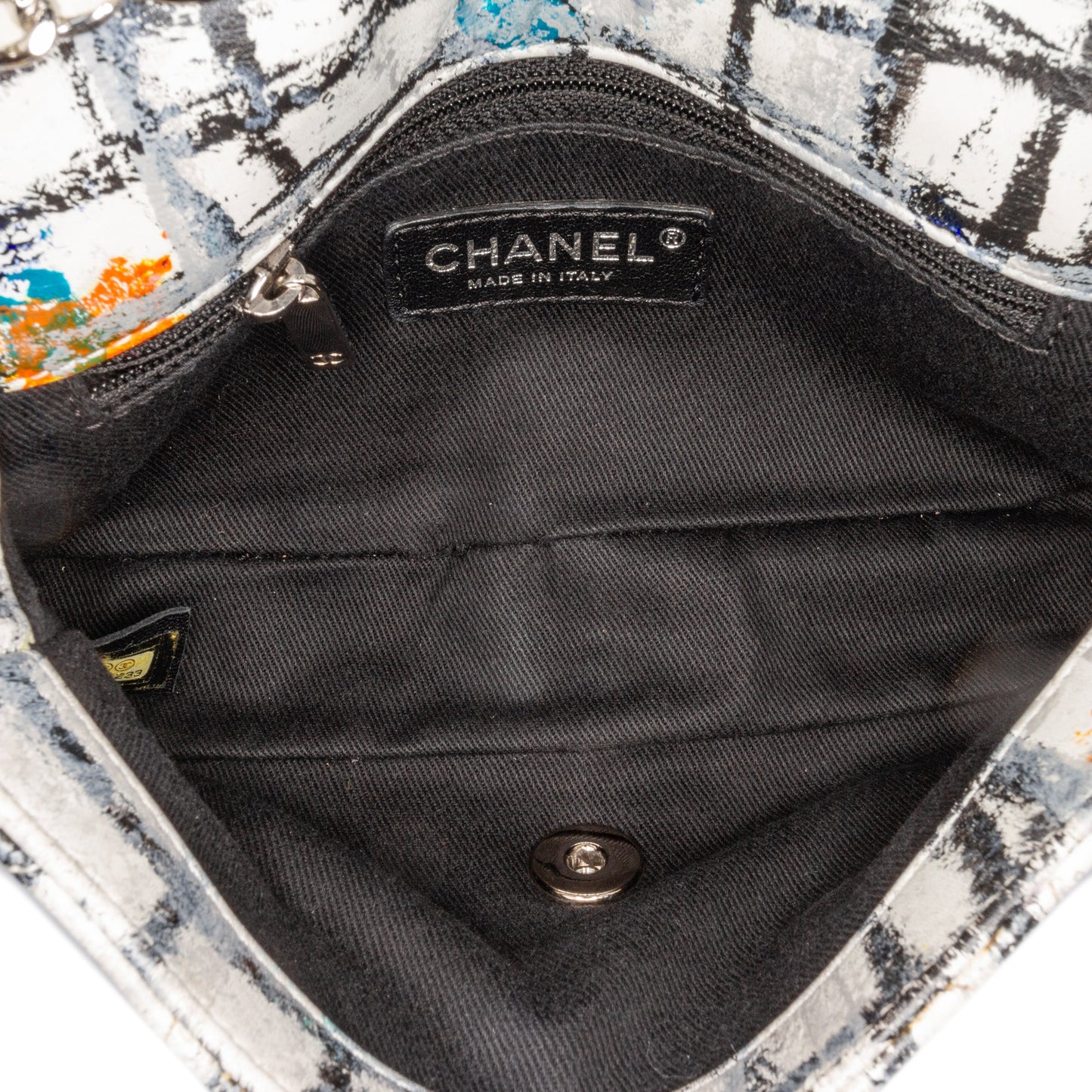 Chanel Sac Mini Rectangular Calfskin Hand Painted Graffiti Flap