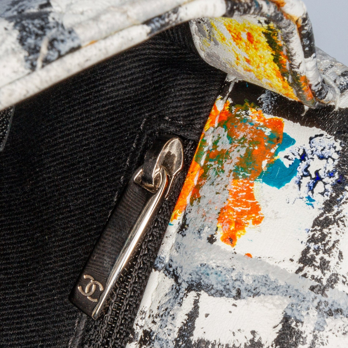 Chanel Sac Mini Rectangular Calfskin Hand Painted Graffiti Flap