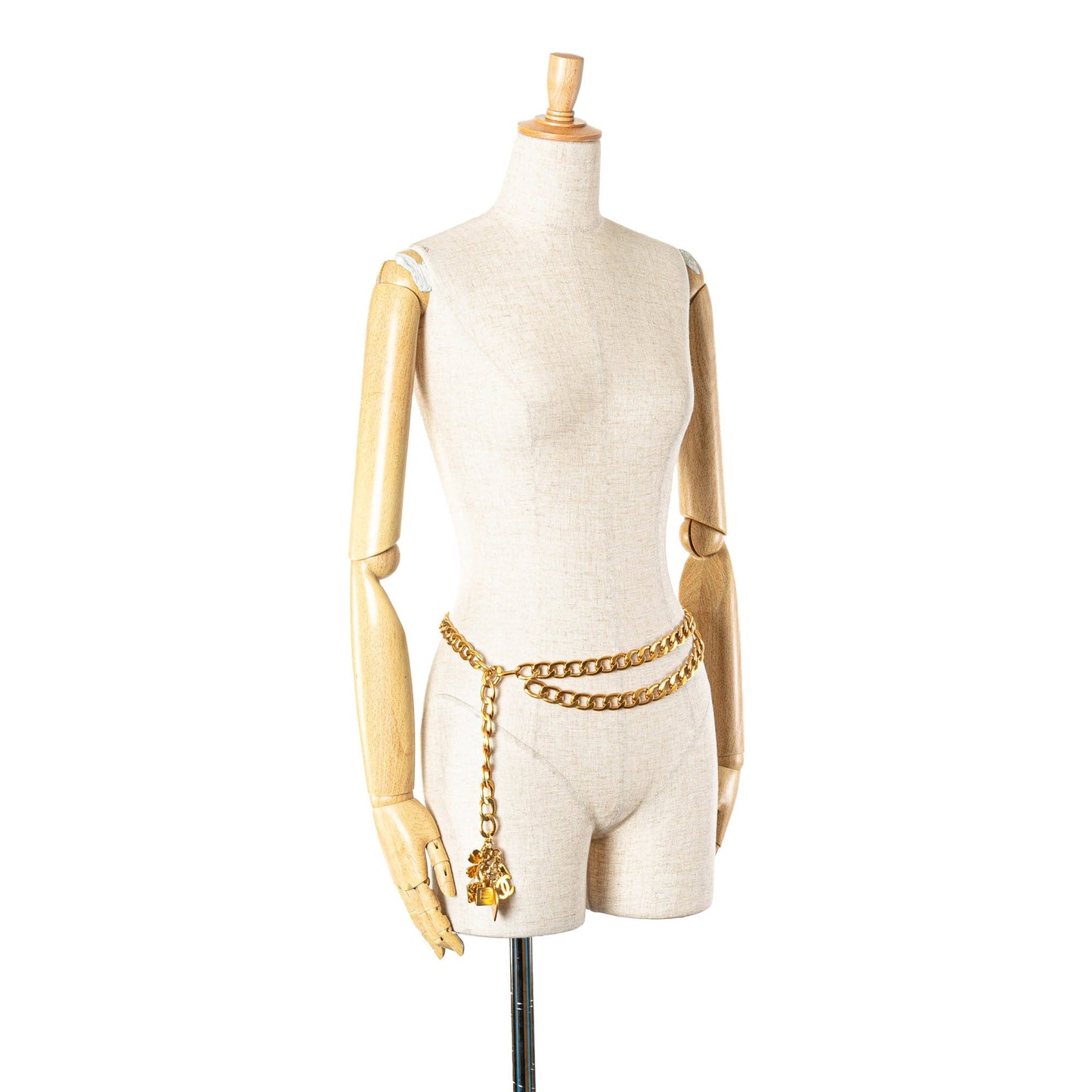 Gold Chanel Gold Plated Iconic Charm Chain Belt