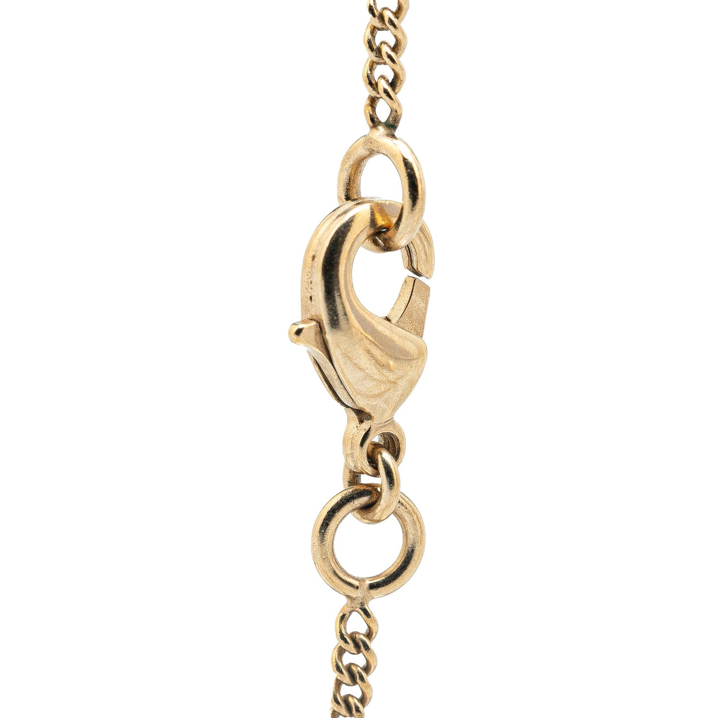 Black Chanel Enamel Faux Pearl Pendant Necklace