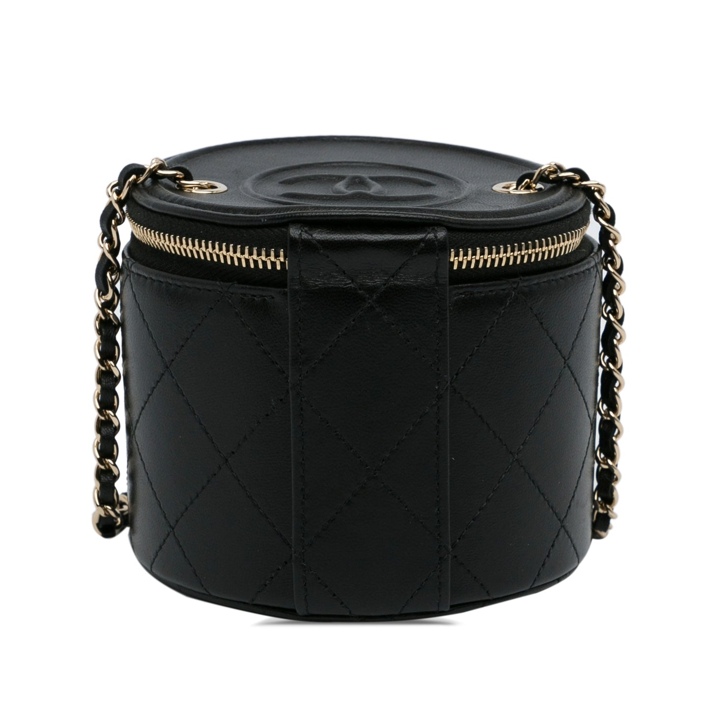 Black Chanel CC Round Vanity Bag