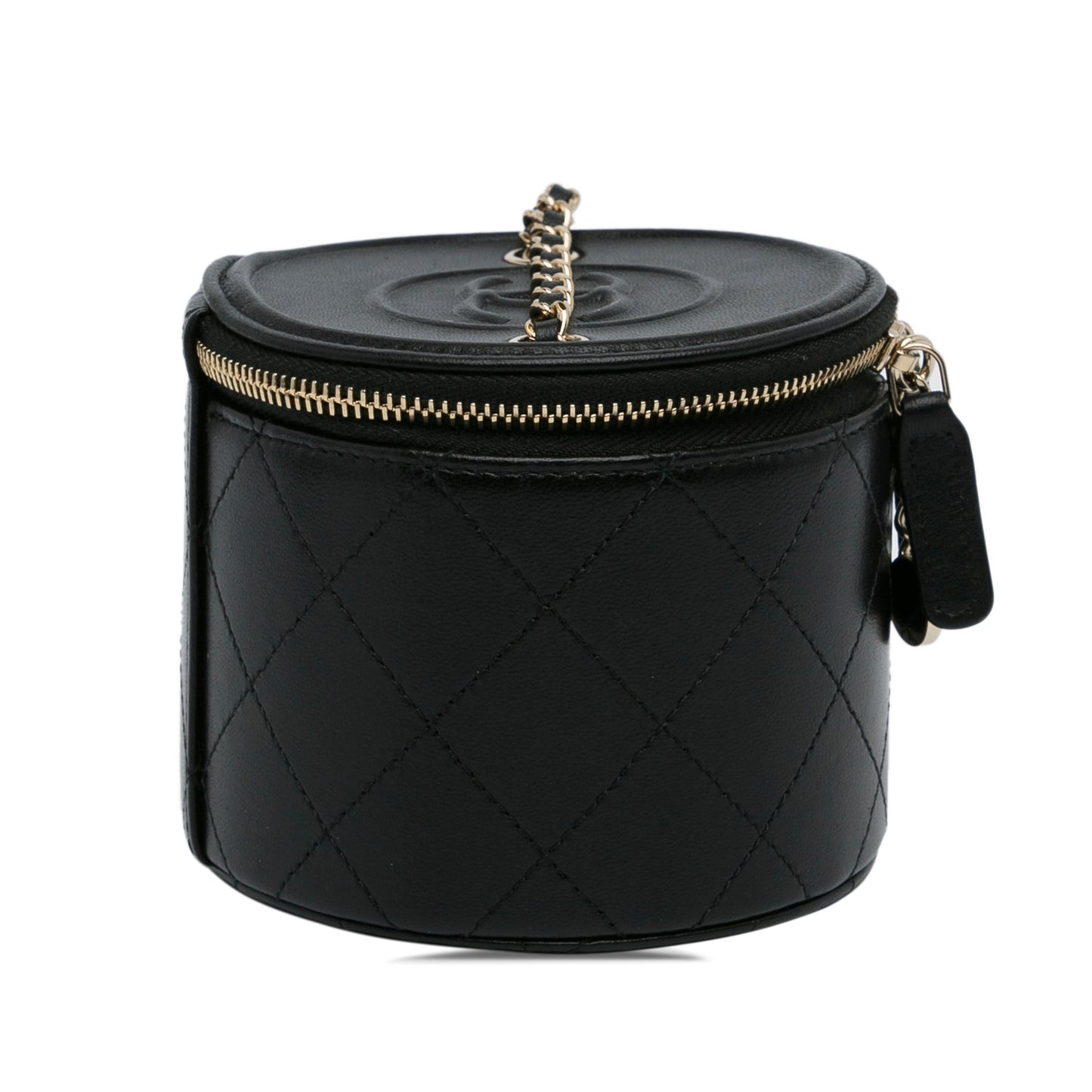 Black Chanel CC Round Vanity Bag