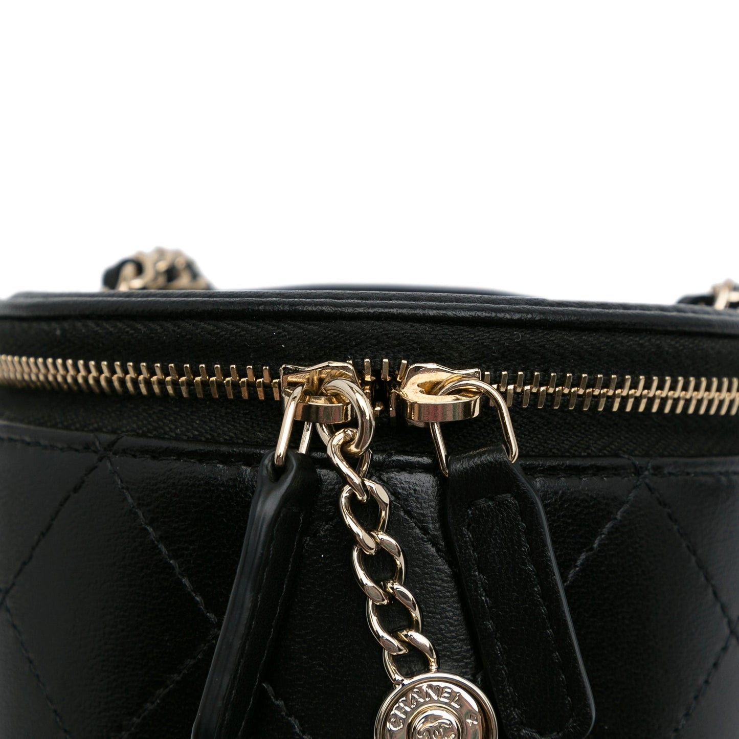 Black Chanel CC Round Vanity Bag