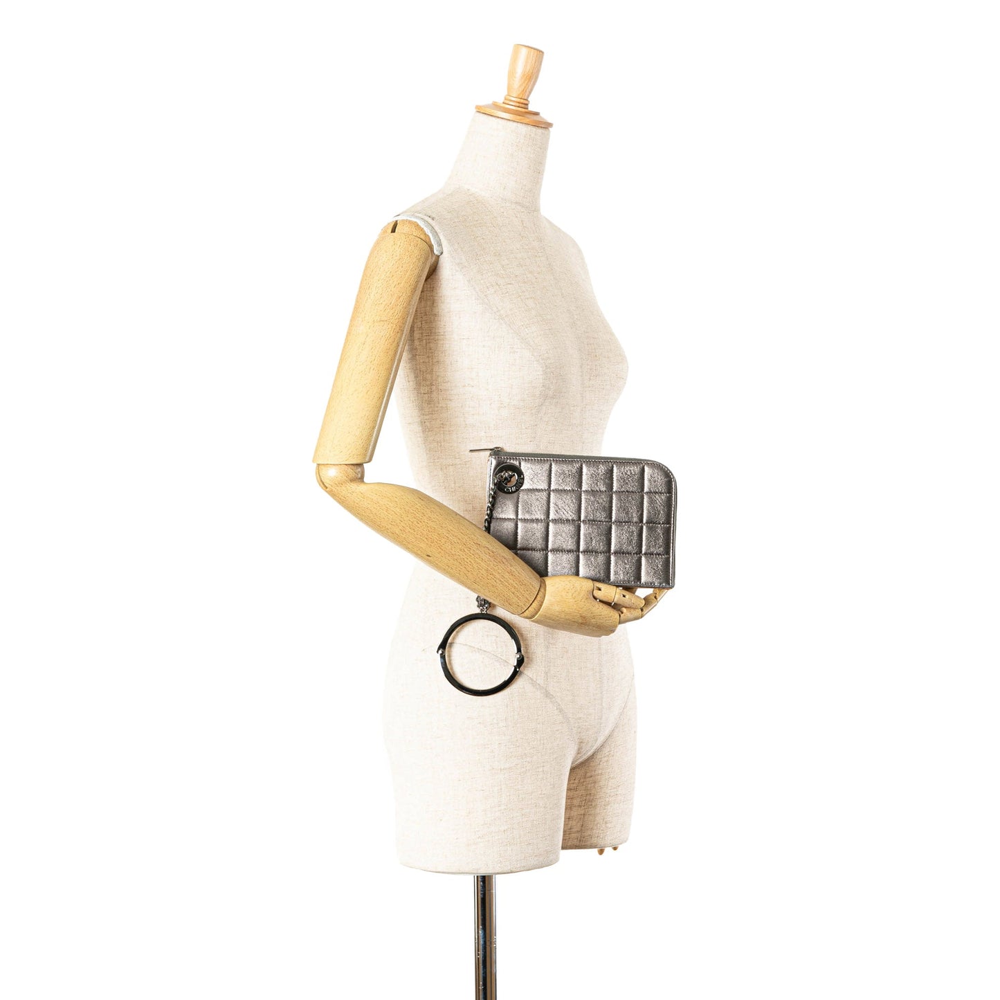 Chanel Sac Chocolate Bar Lambskin Handcuff Wristlet