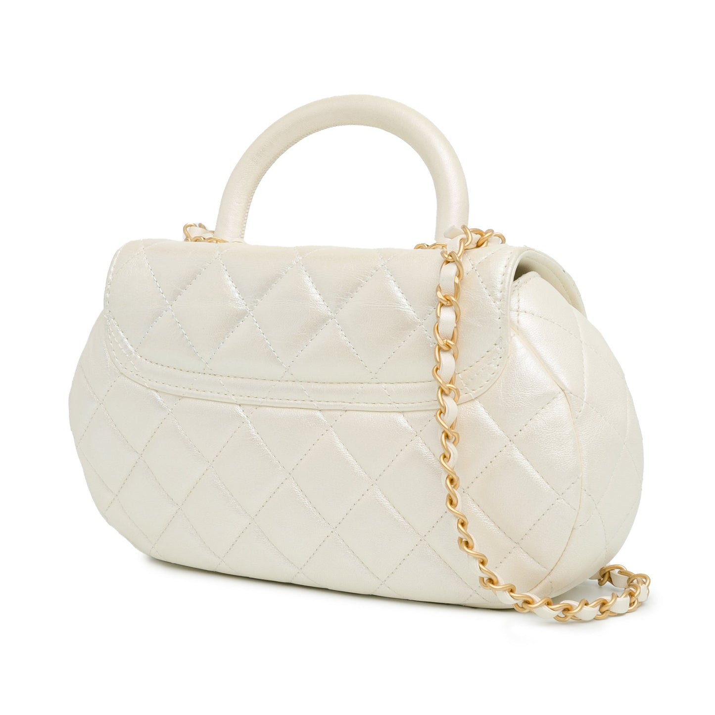 Chanel Sac CC Quilted Lambskin Top Handle Flap