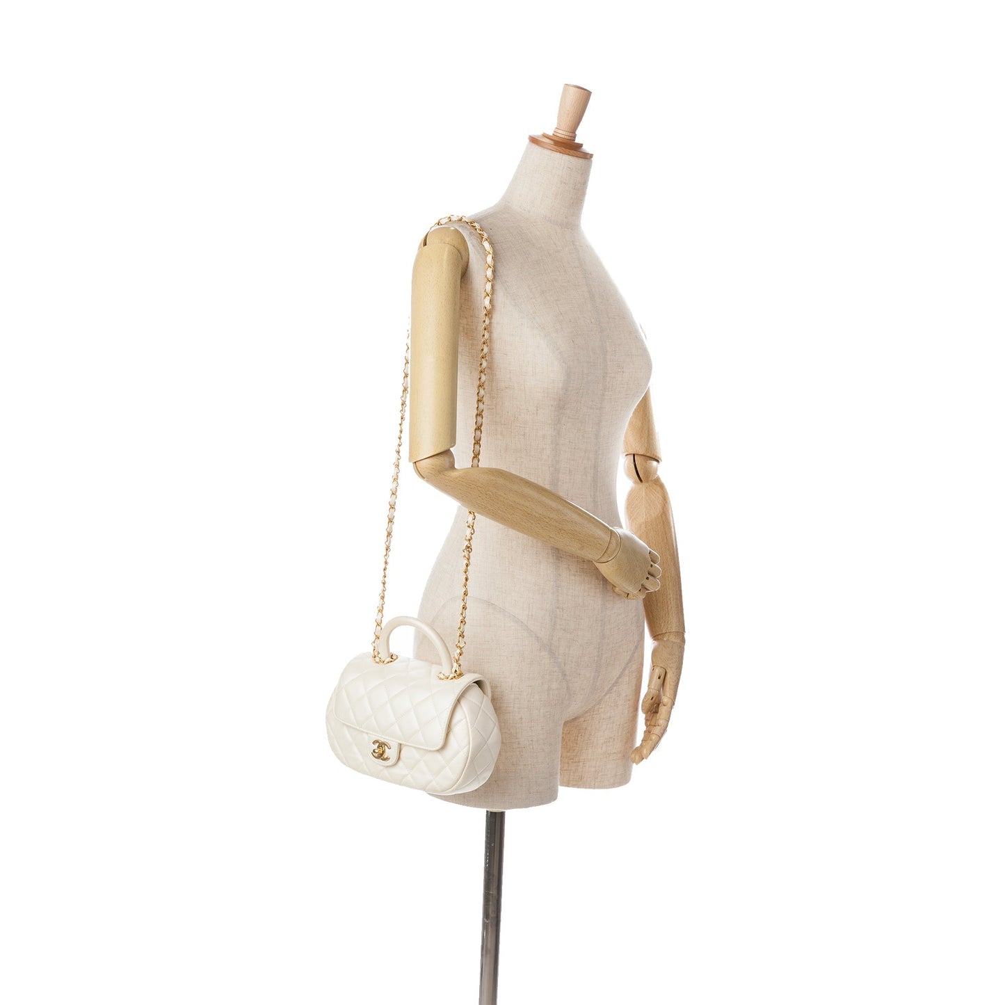 Chanel Sac CC Quilted Lambskin Top Handle Flap