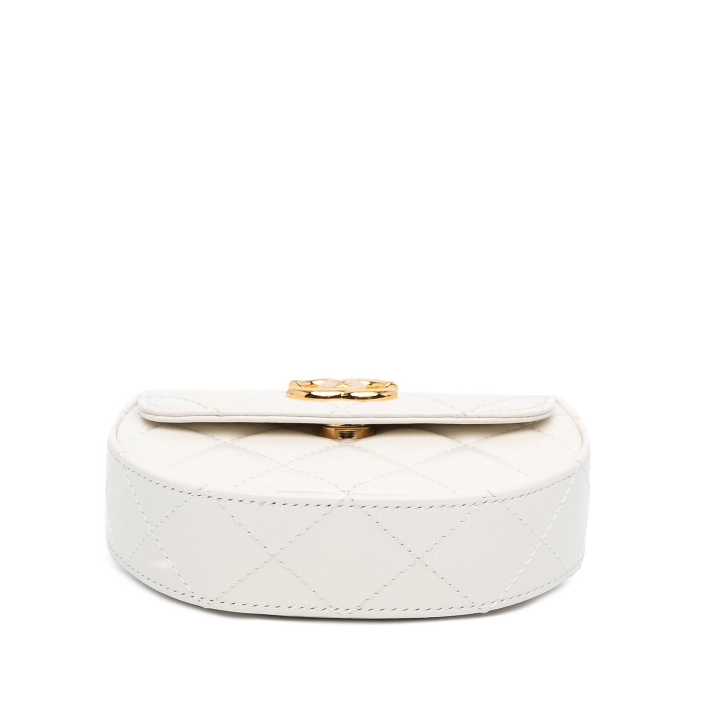 Chanel Sac Mini CC Quilted Aged Calfskin Top Handle Clutch with Chain
