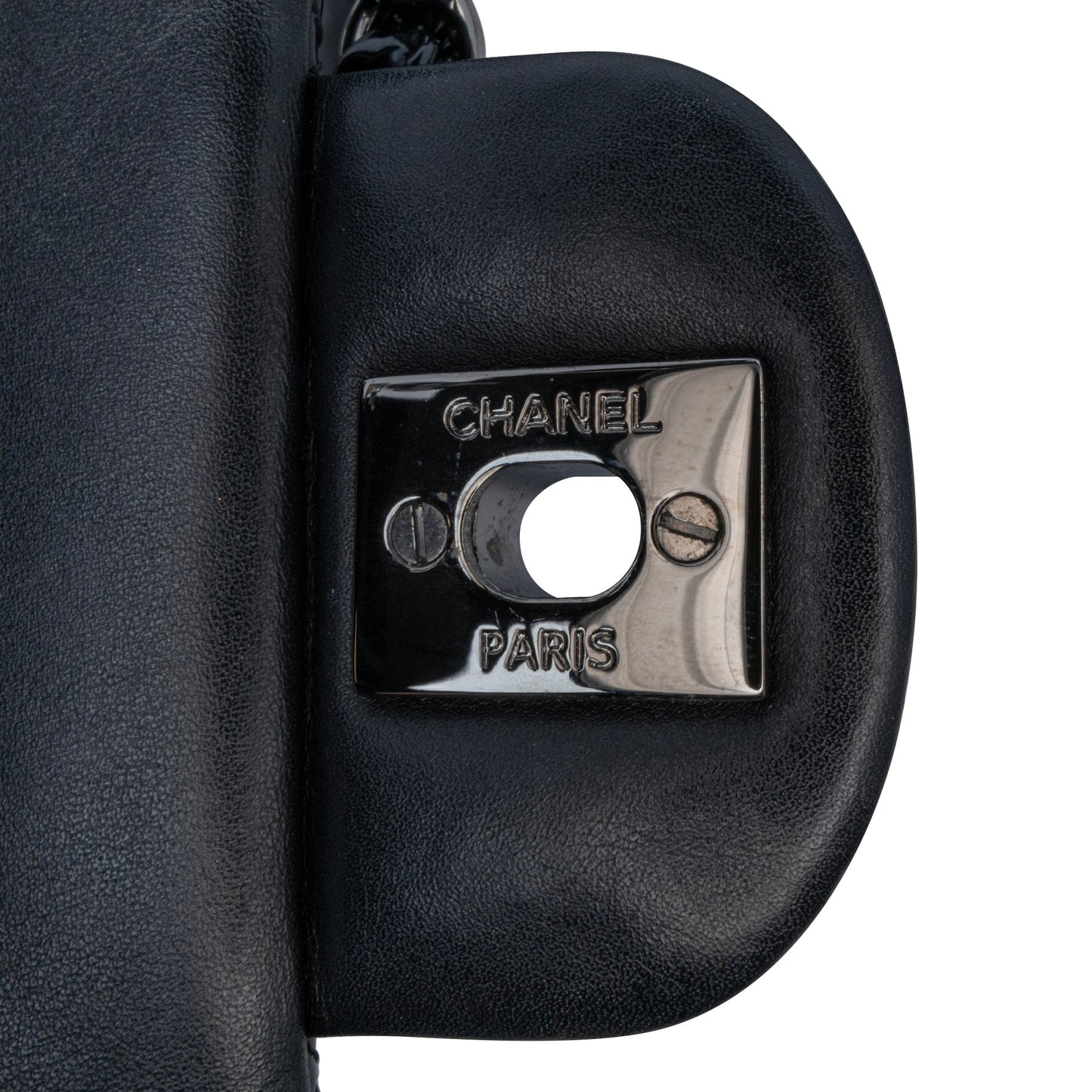 Black Chanel Mini Square Classic Patent Single Flap Crossbody Bag