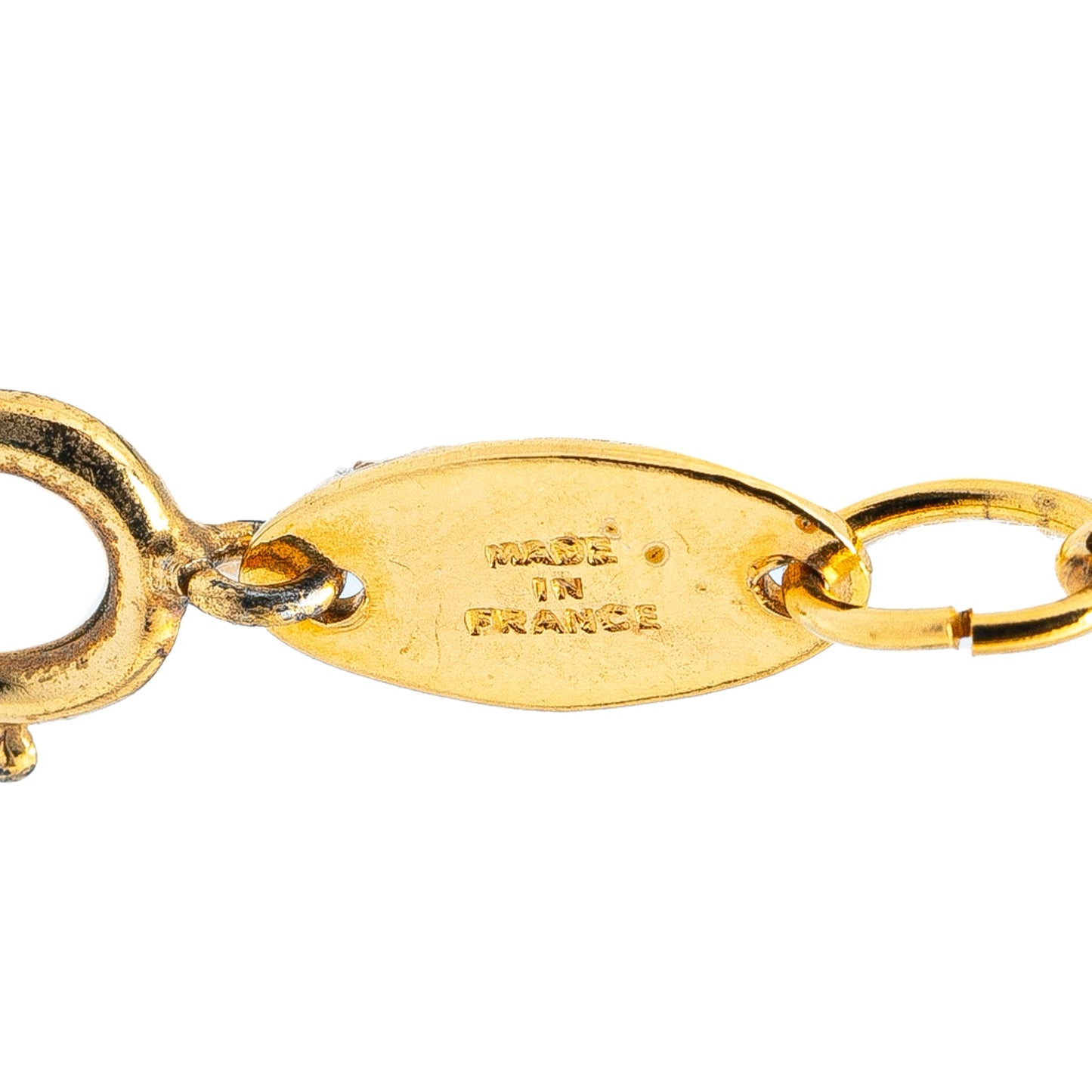 Gold Chanel Gold Plated CC Round Pendant Necklace