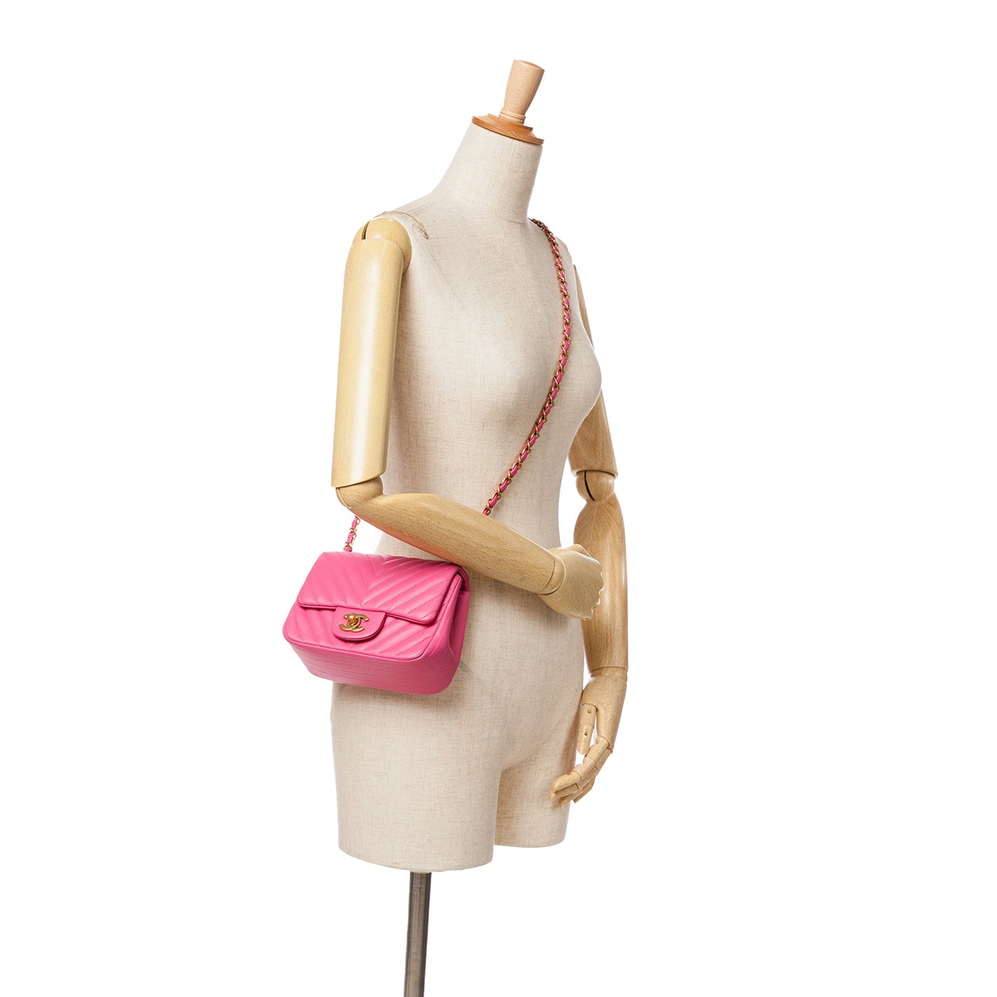 Chanel Sac Mini Square Classic Chevron Lambskin Flap