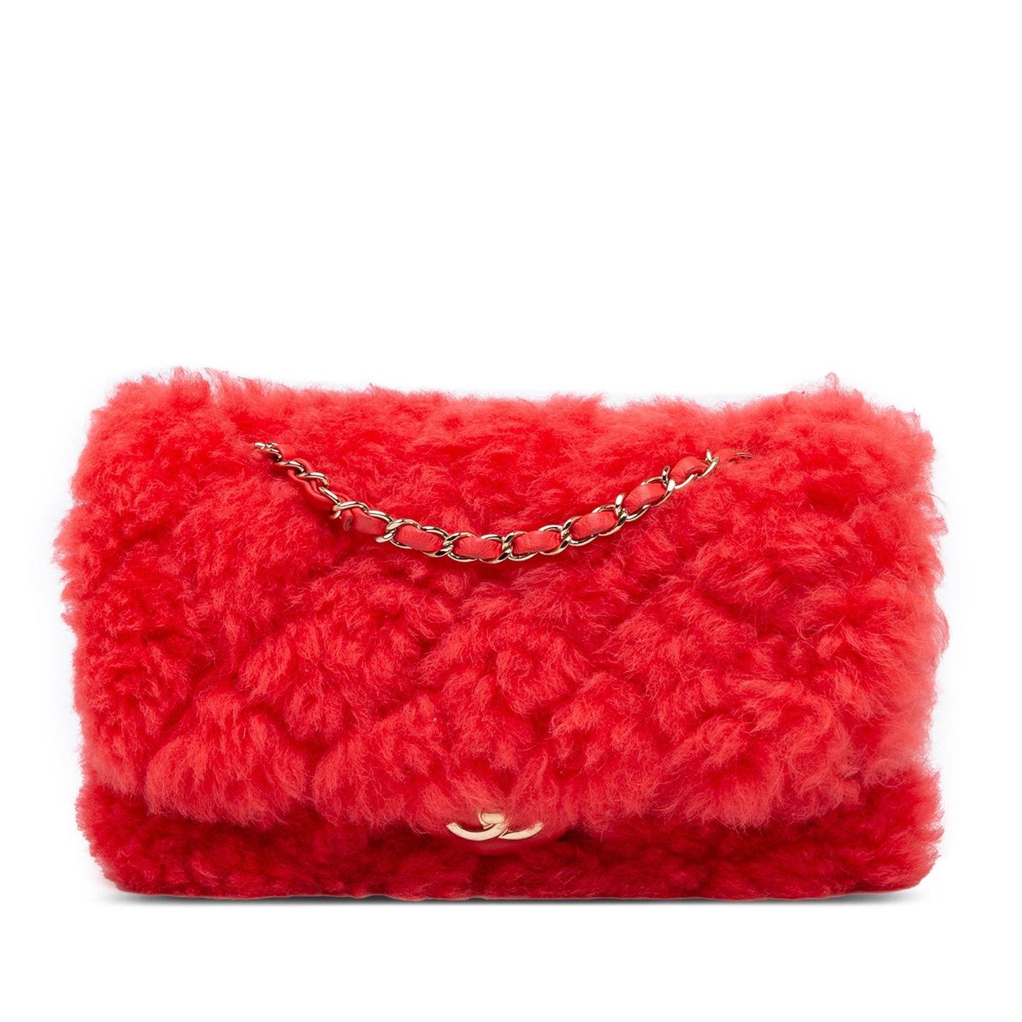 Chanel Sac CC Faux Fur and Quilted Lambskin Single Flap