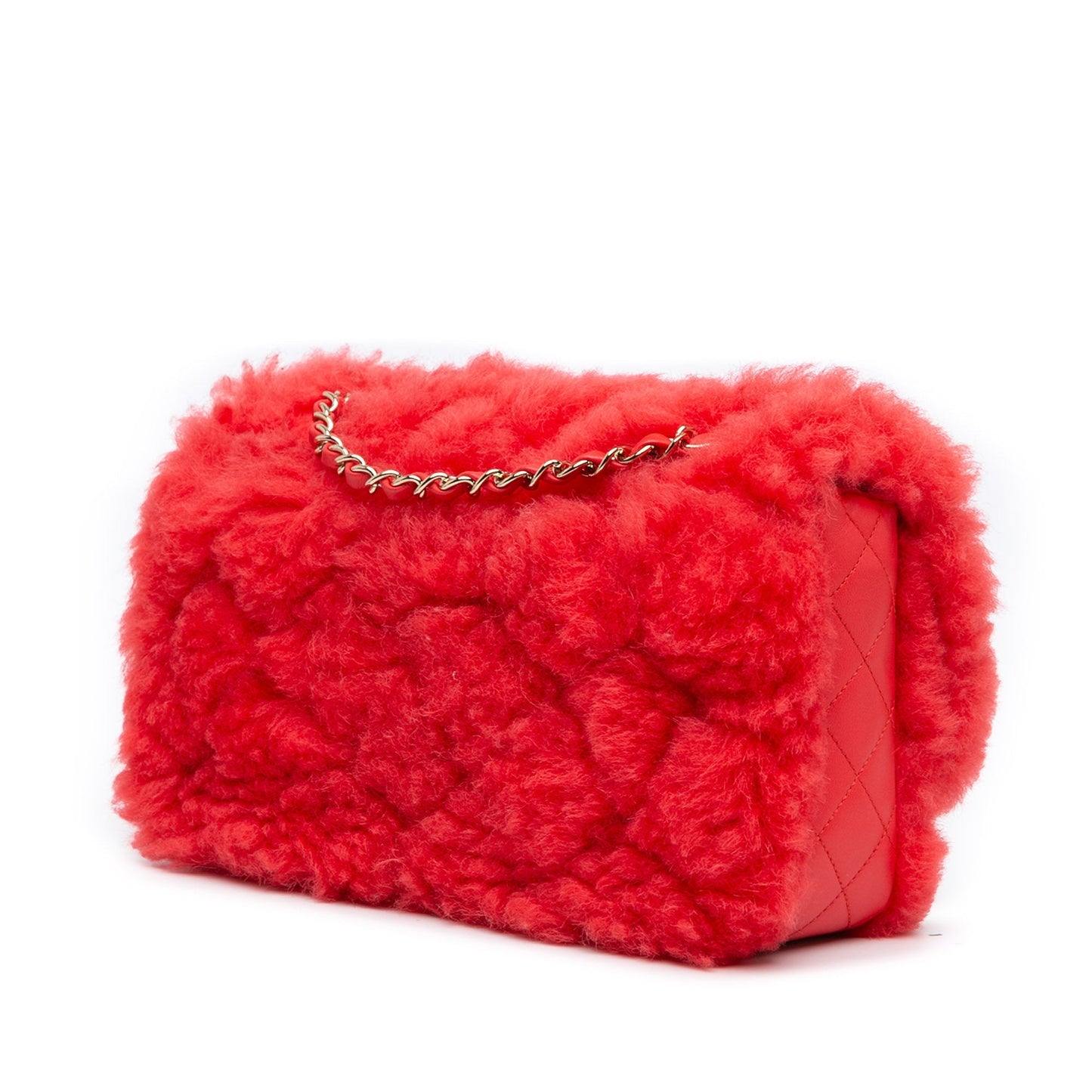 Chanel Sac CC Faux Fur and Quilted Lambskin Single Flap