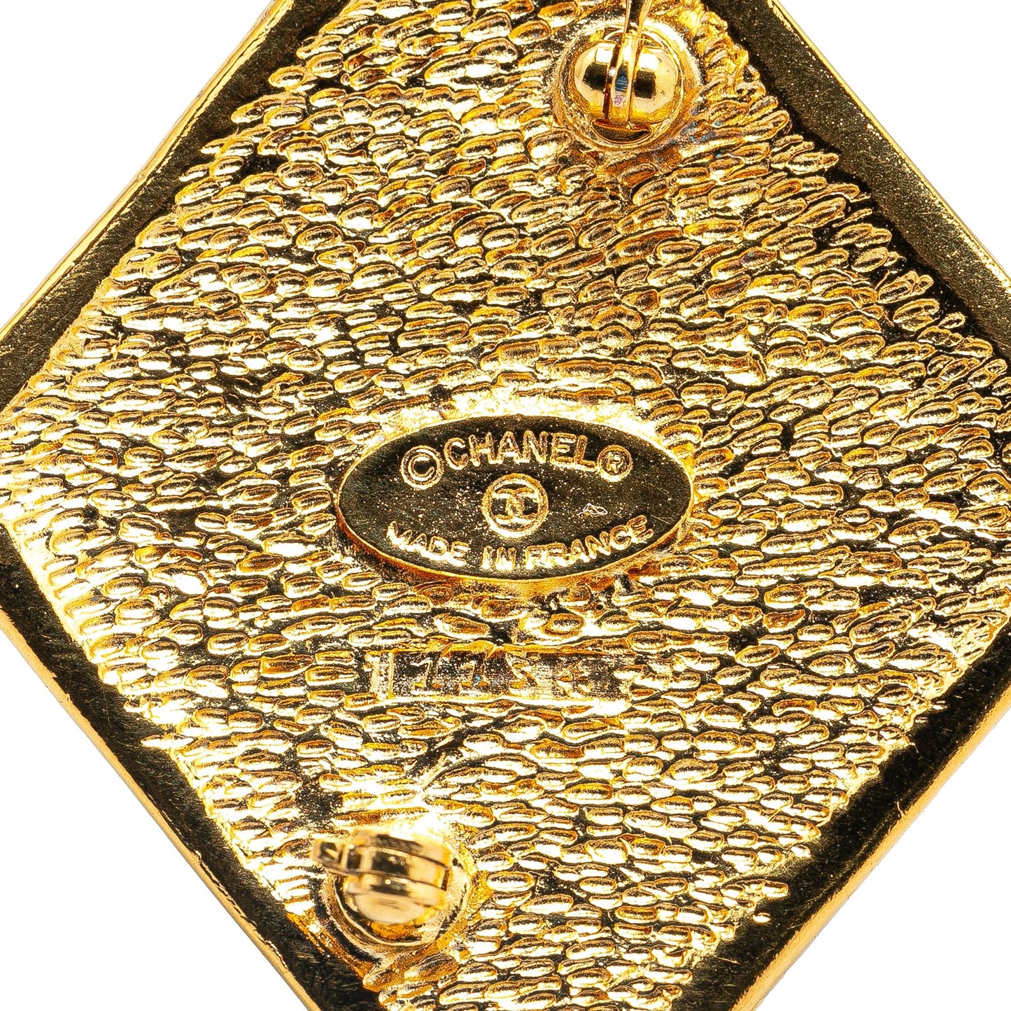 Gold Chanel Gold Plated CC Diamond Brooch