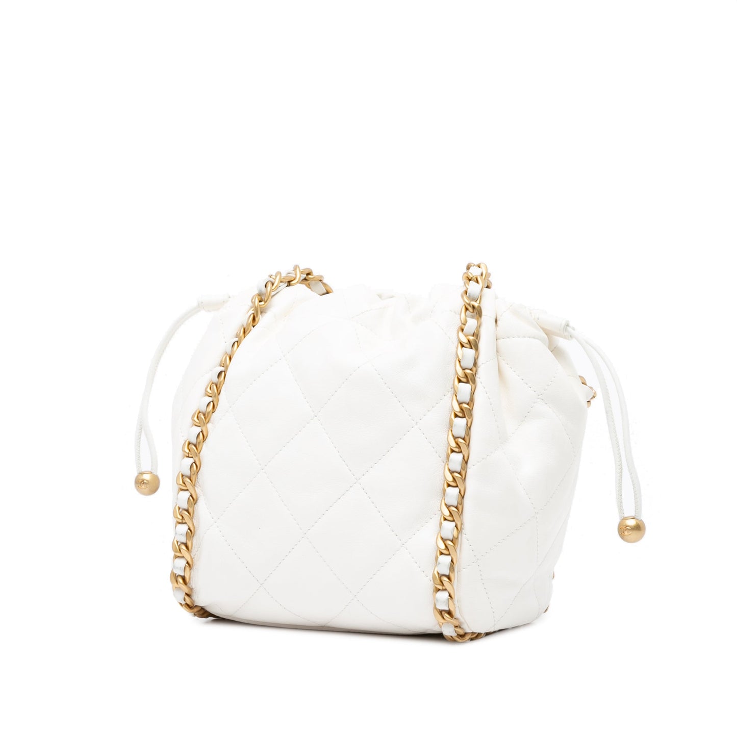 Chanel Sac Quilted Lambskin Chain Around Bucket Bag