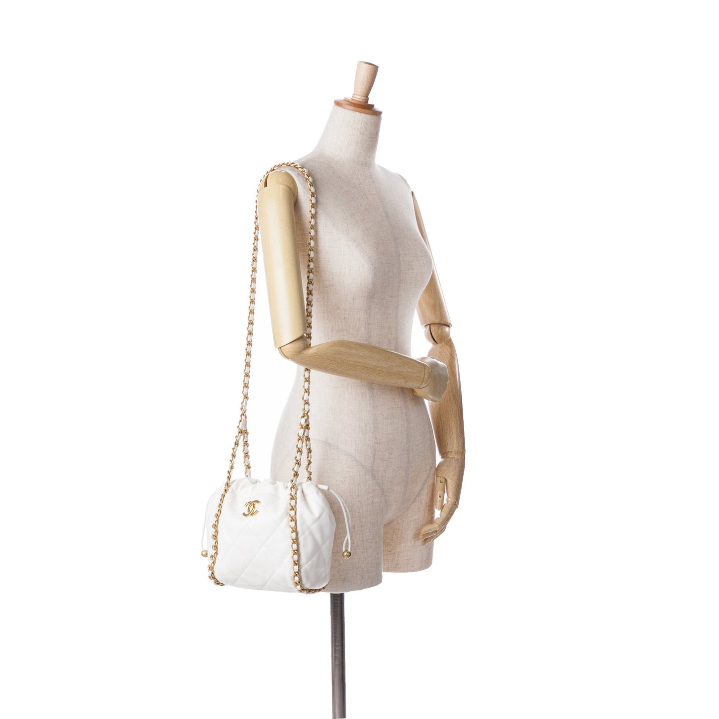 Chanel Sac Quilted Lambskin Chain Around Bucket Bag