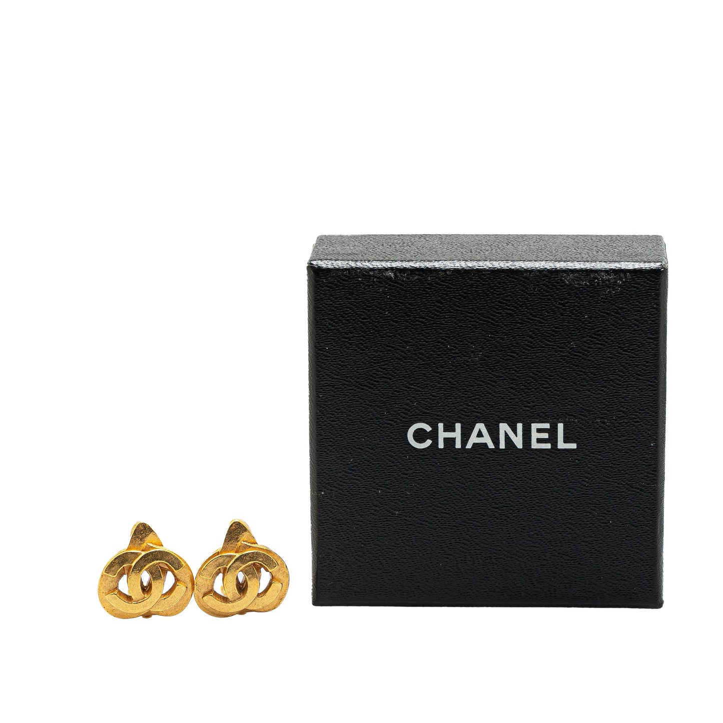 Gold Chanel Gold Plated CC Clip On Earrings