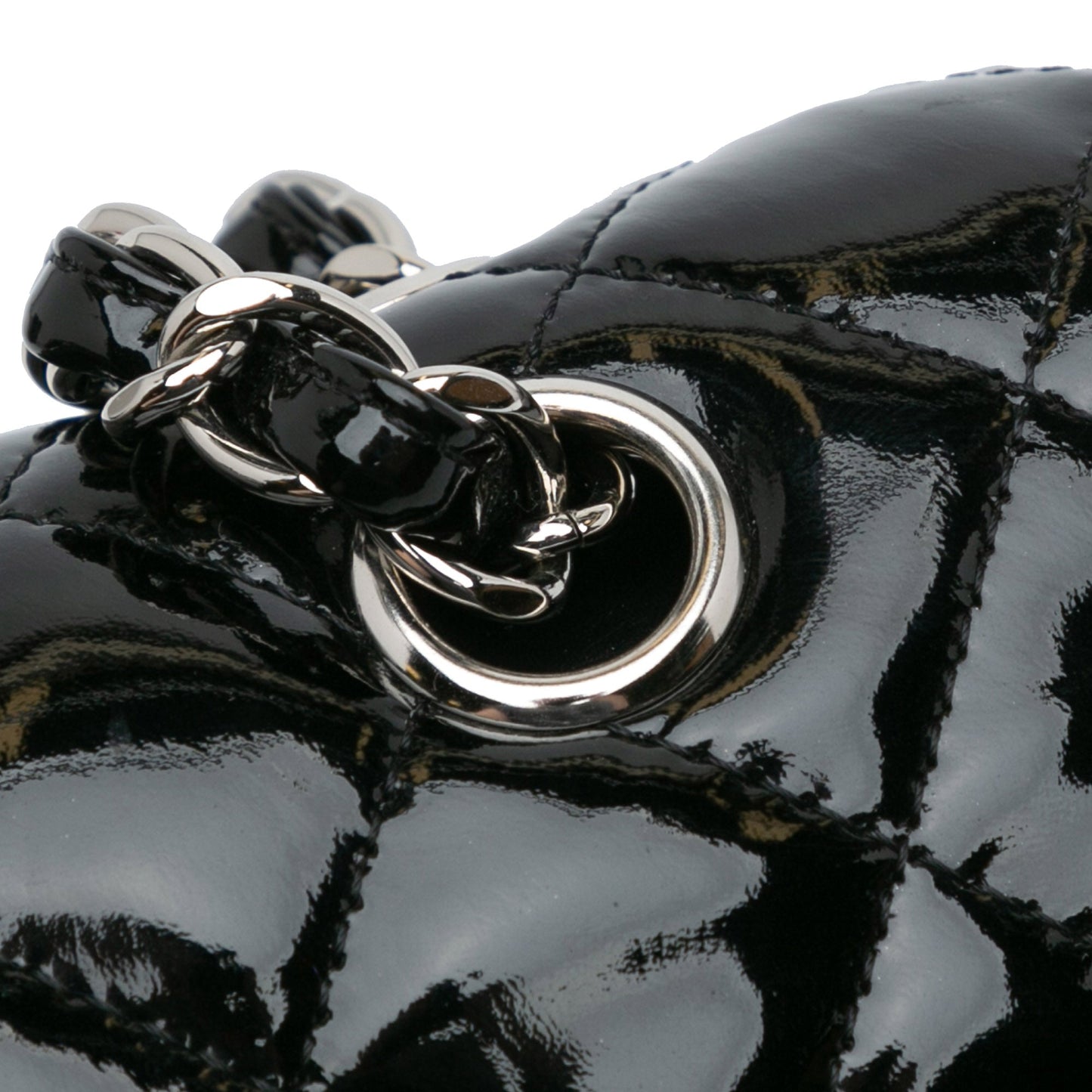 Black Chanel Medium Classic Patent Double Flap Shoulder Bag