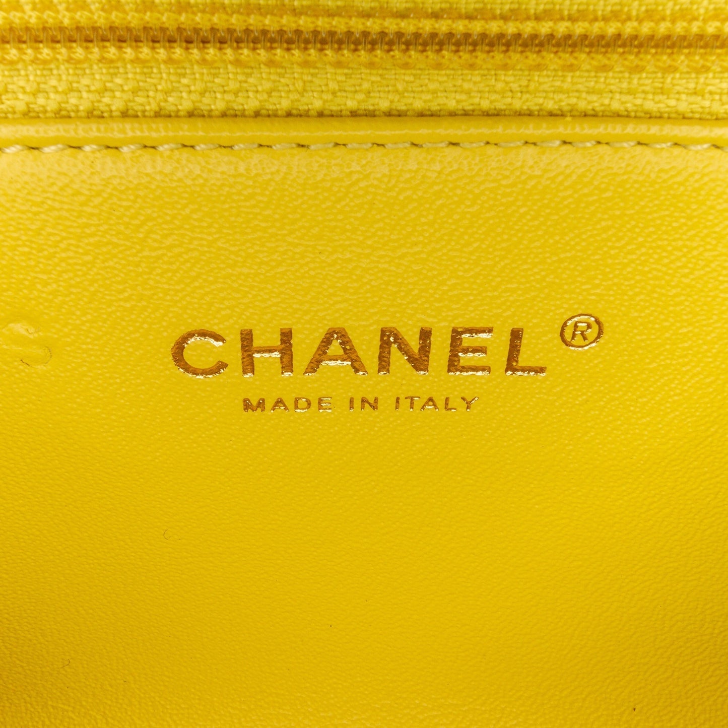 Chanel Coco Belt Bag Yellow Chevron Lambskin Gold