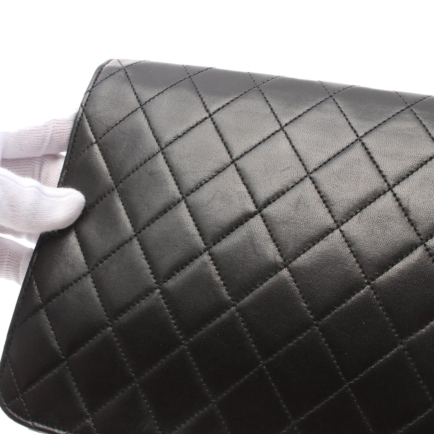 Black Chanel CC Quilted Lambskin Single Flap Crossbody Bag