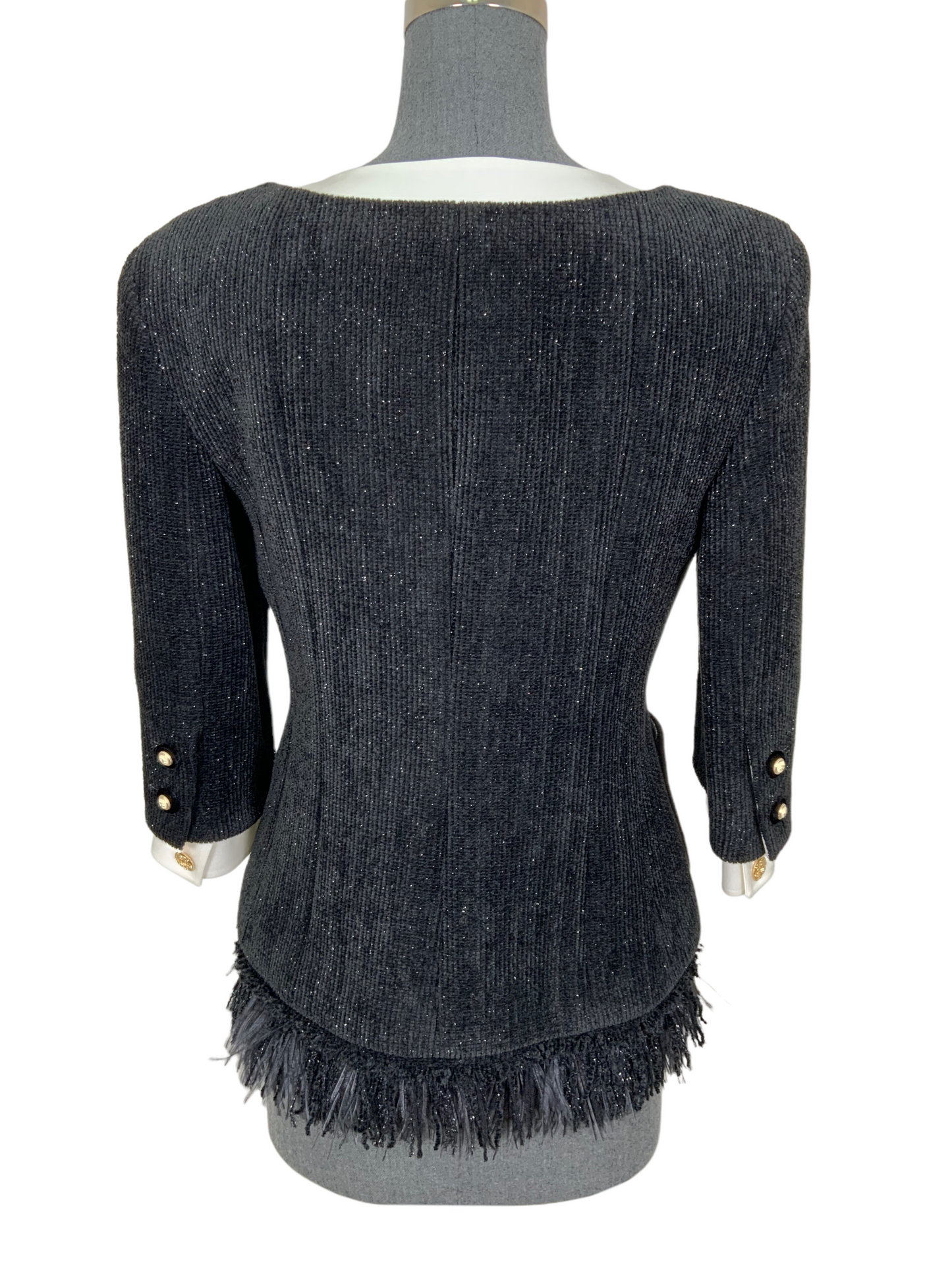 CHANEL Metallic Chenille Velvet Jacket Size M