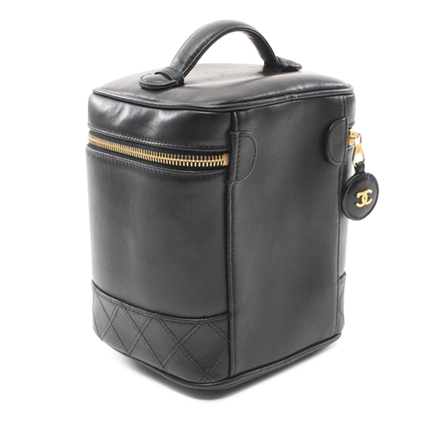 Black Chanel CC Lambskin Vanity Case