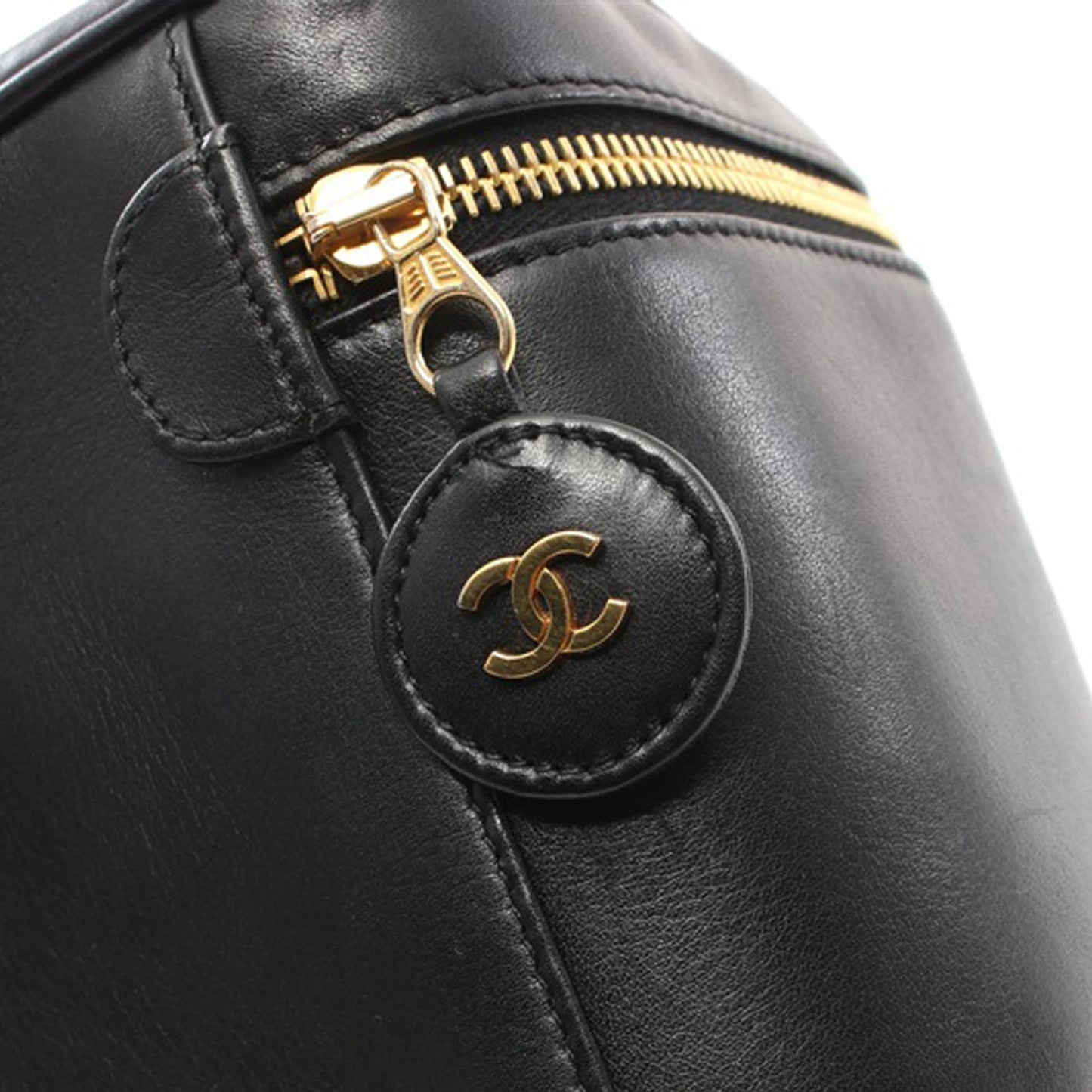 Black Chanel CC Lambskin Vanity Case