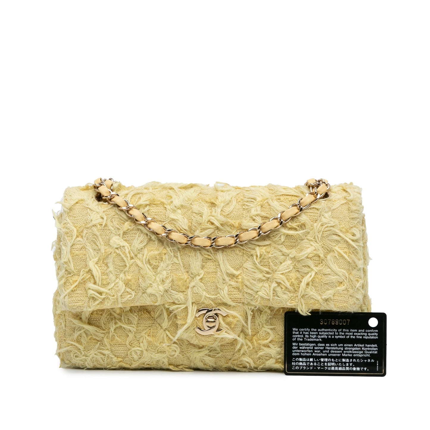 Chanel Sac Medium Classic Fringed Tweed Double Flap