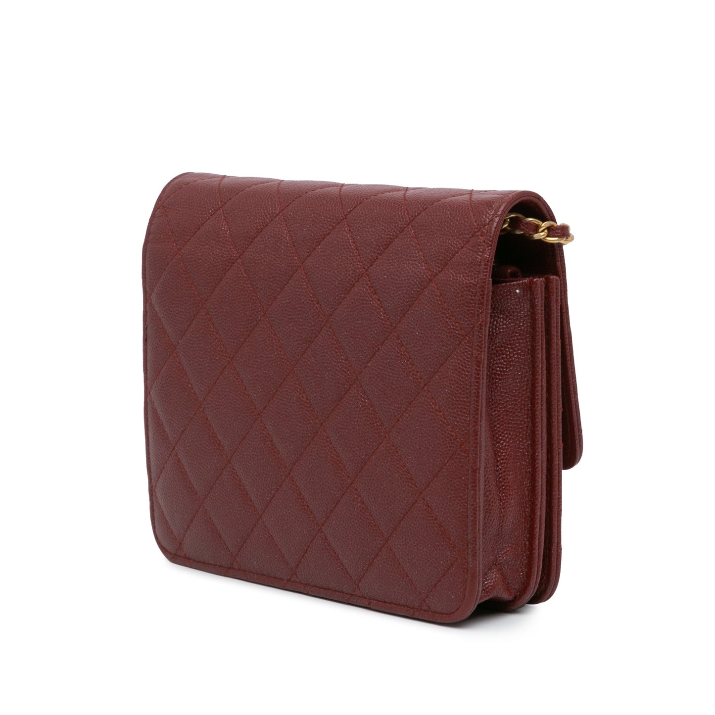 Chanel Sac Quilted Caviar Square Wallet on Chain