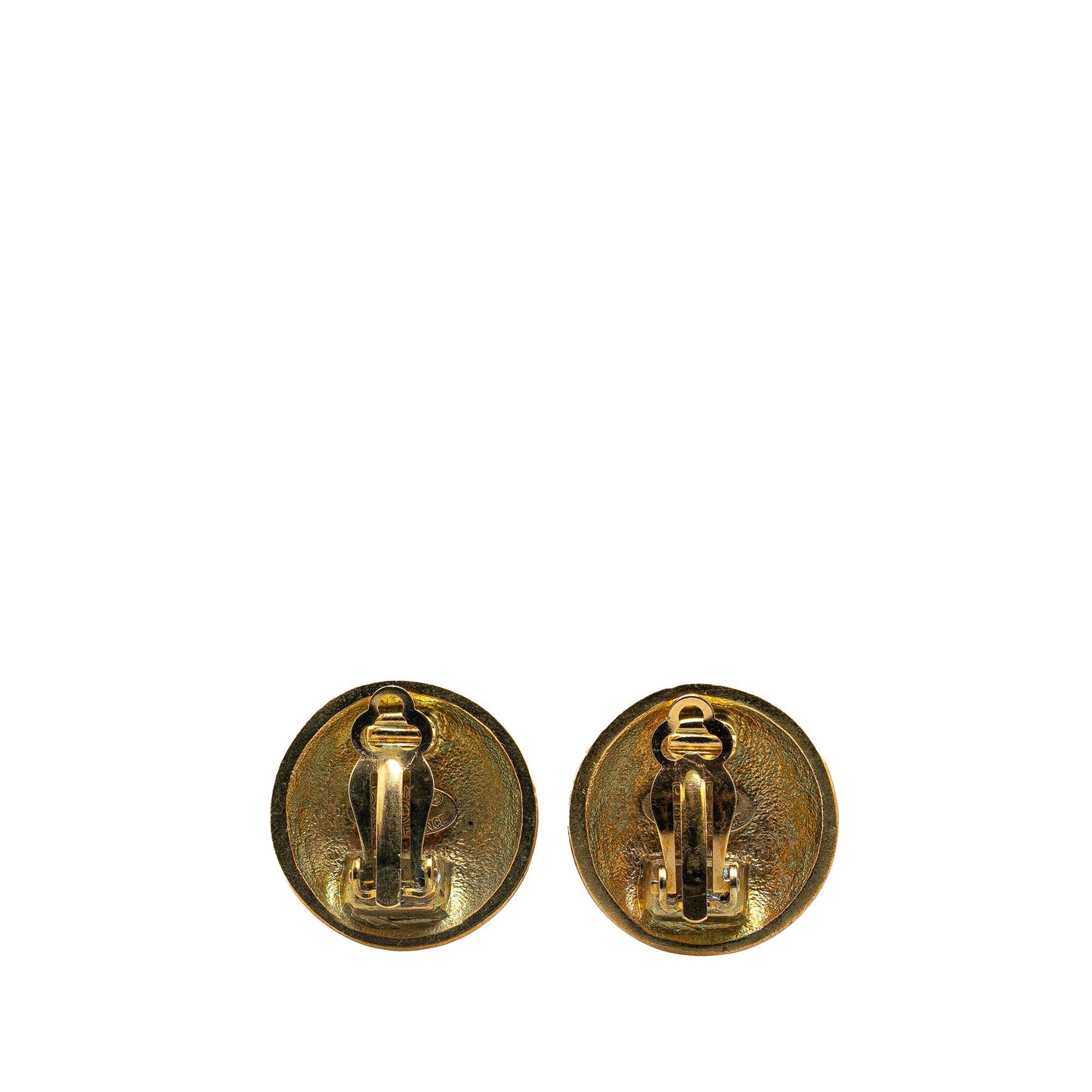 Gold Chanel Gold Plated CC Clip On Earrings