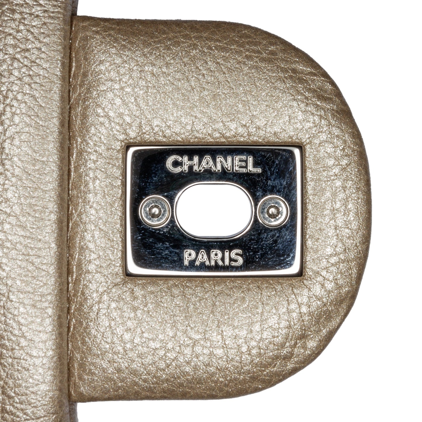 Gold Chanel Small Chevron Studded Calfskin Flap Shoulder Bag