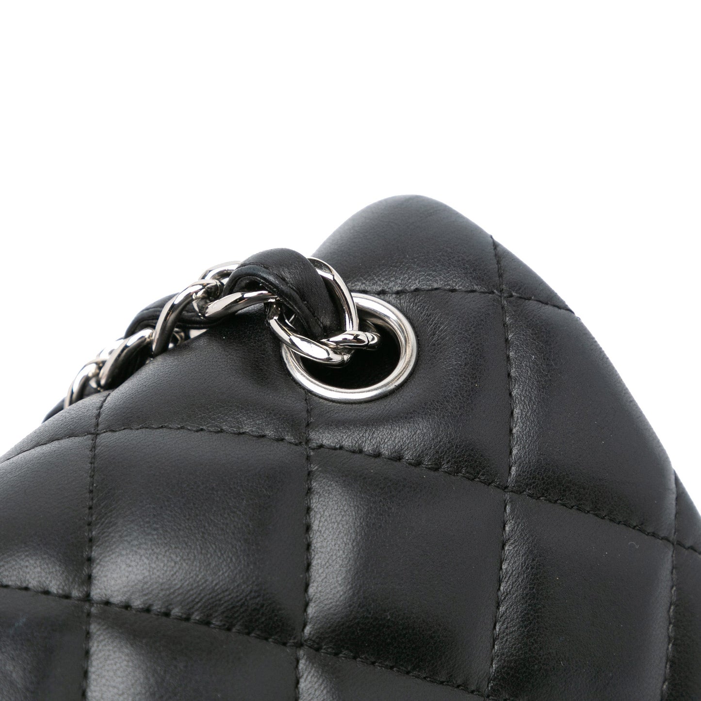 Black Chanel Jumbo Classic Lambskin Double Flap Shoulder Bag