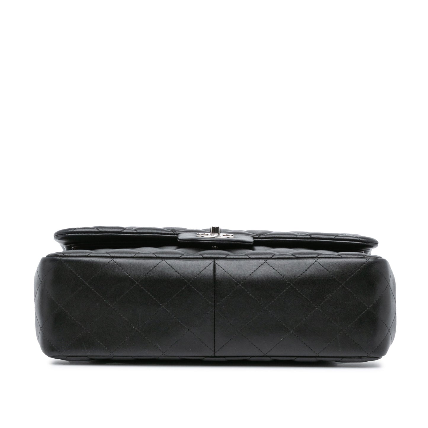 Black Chanel Jumbo Classic Lambskin Double Flap Shoulder Bag