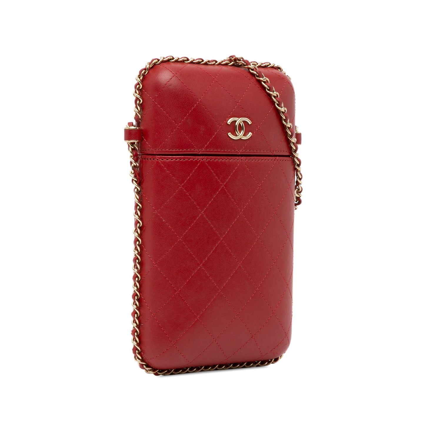 Chanel Sac CC Quilted Lambskin Chain Around Phone Holder